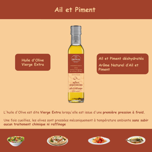 Garlic and chili flavored oil