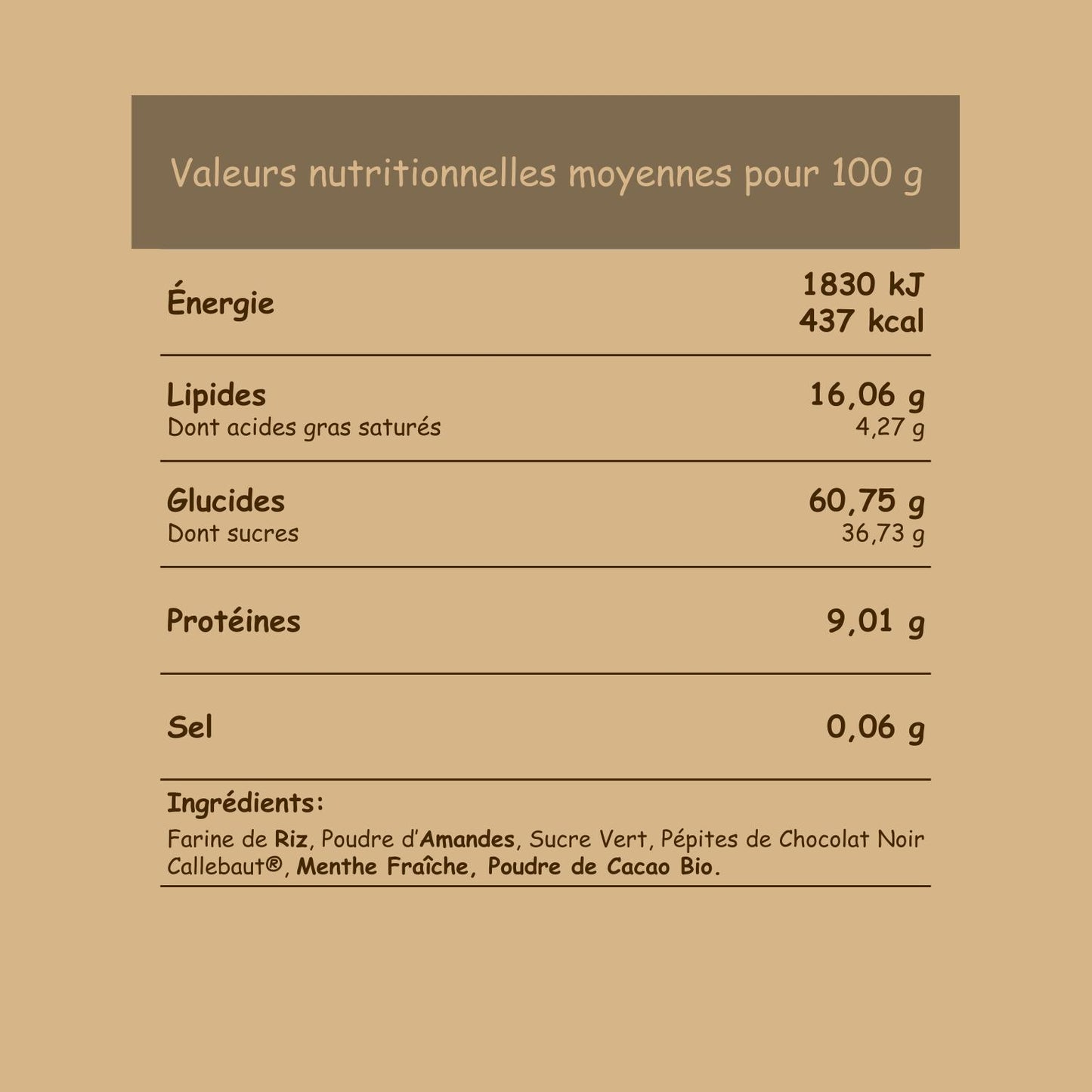 Préparation sans gluten Choco Menthe