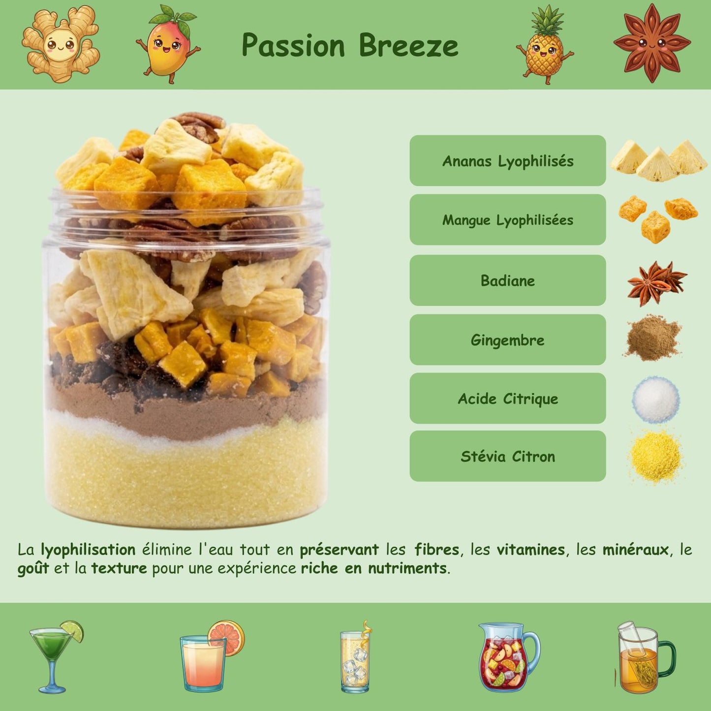 Sweetened Drink Mix Mango-Ananas