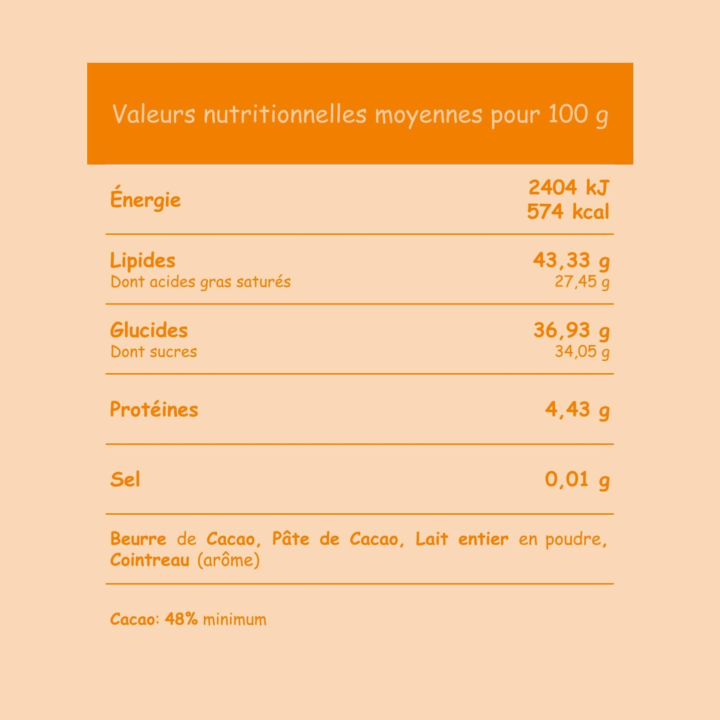 Cuillère chocolat chaud 🍊 Cointreau