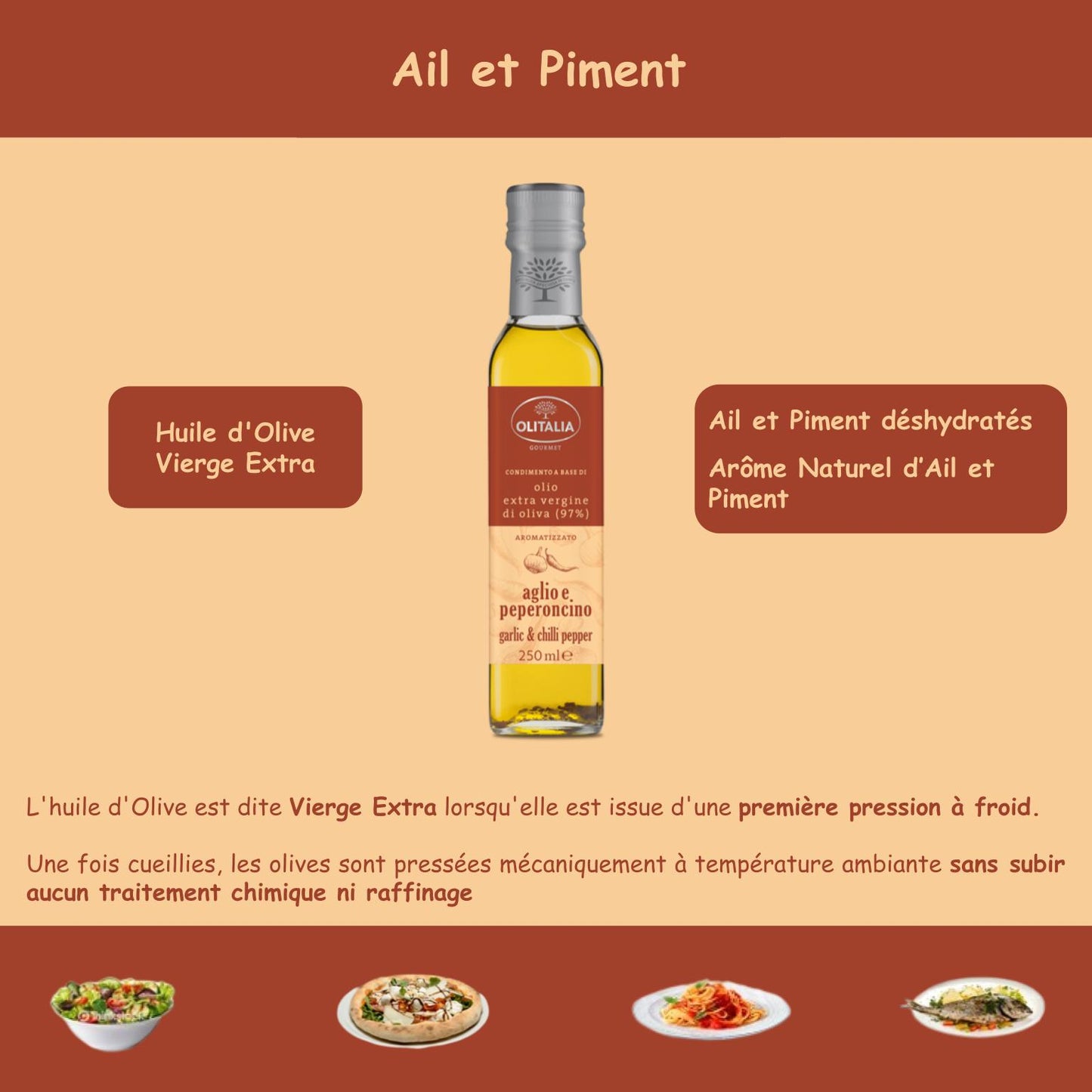 Huile aromatisée ail et piment
