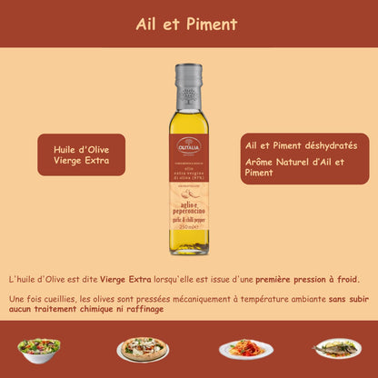 Huile aromatisée ail et piment
