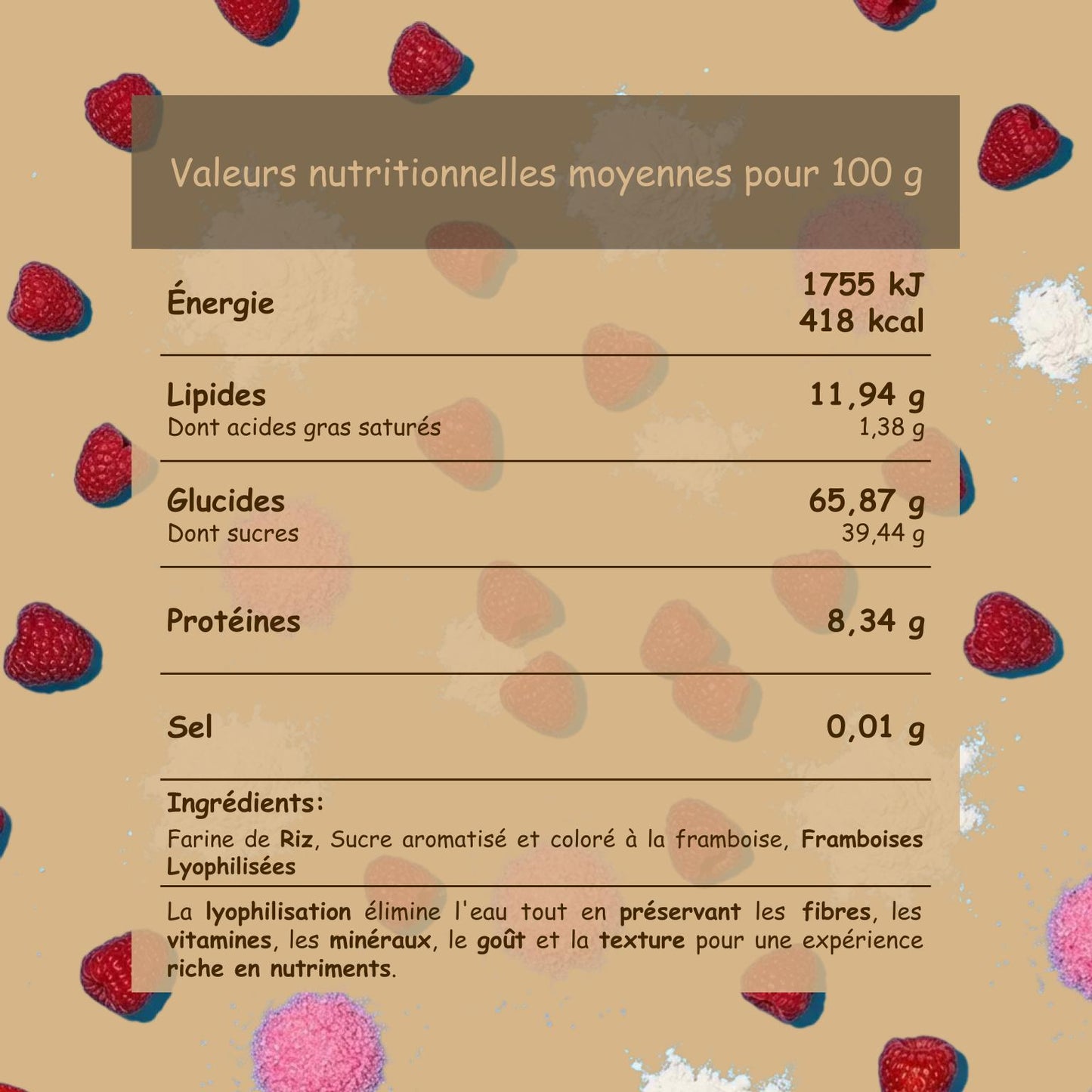 Préparation sans gluten "Framboisez-moi!"