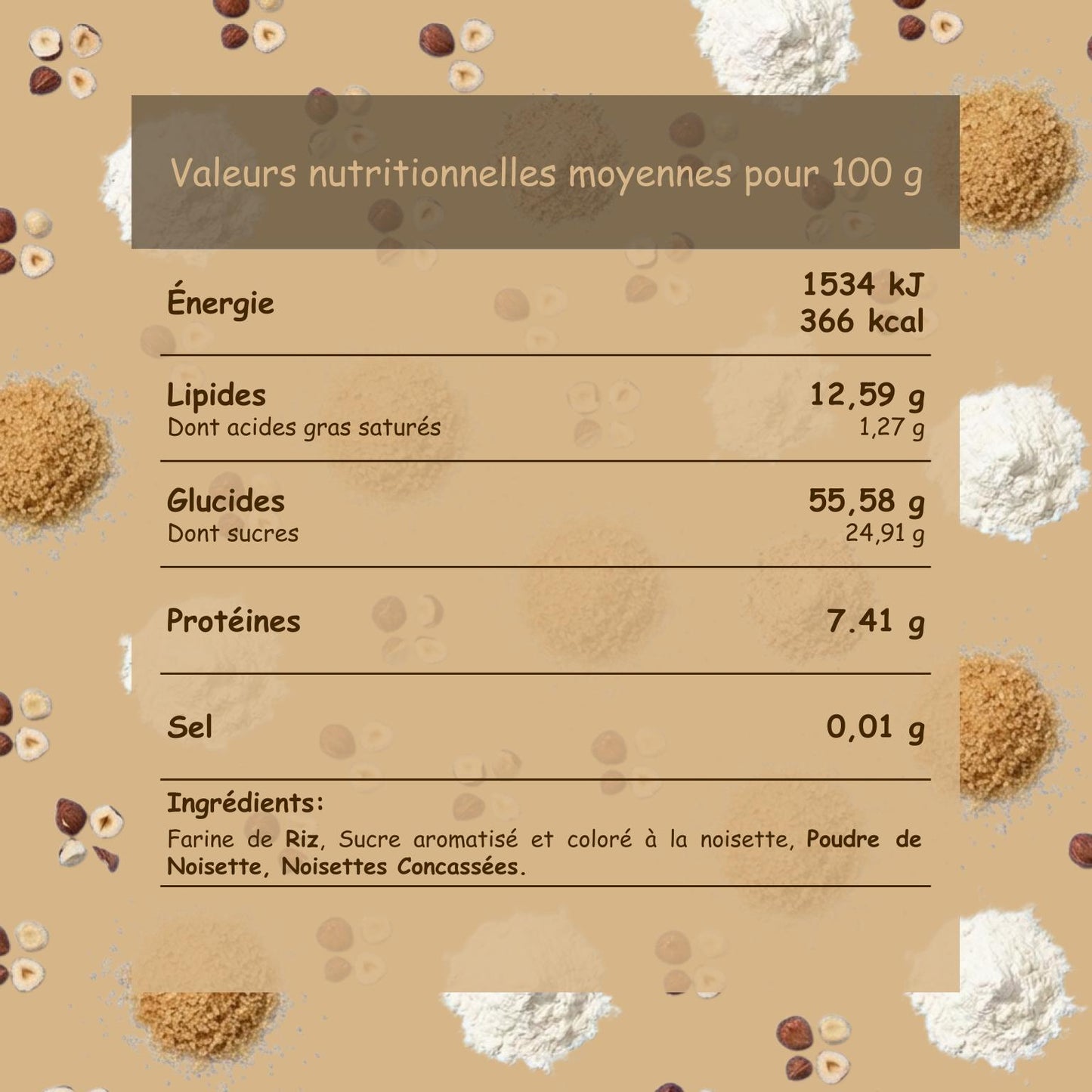 Préparation sans gluten "La noisette qui rend fou"