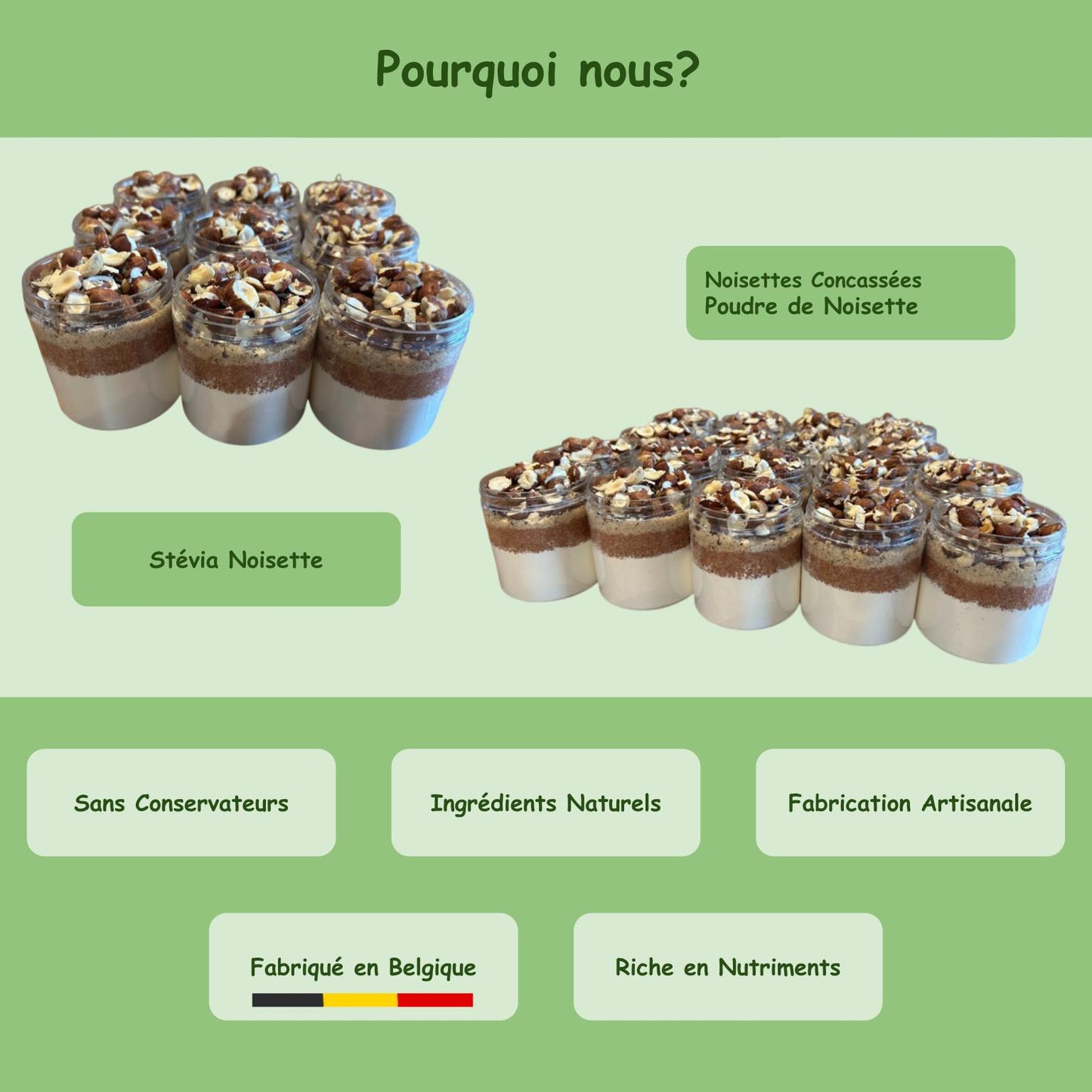 Préparation édulcorée "La noisette qui rend fou"