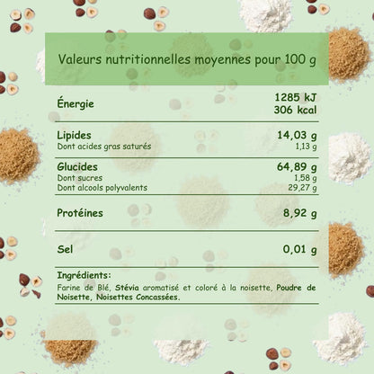 Préparation édulcorée "La noisette qui rend fou"