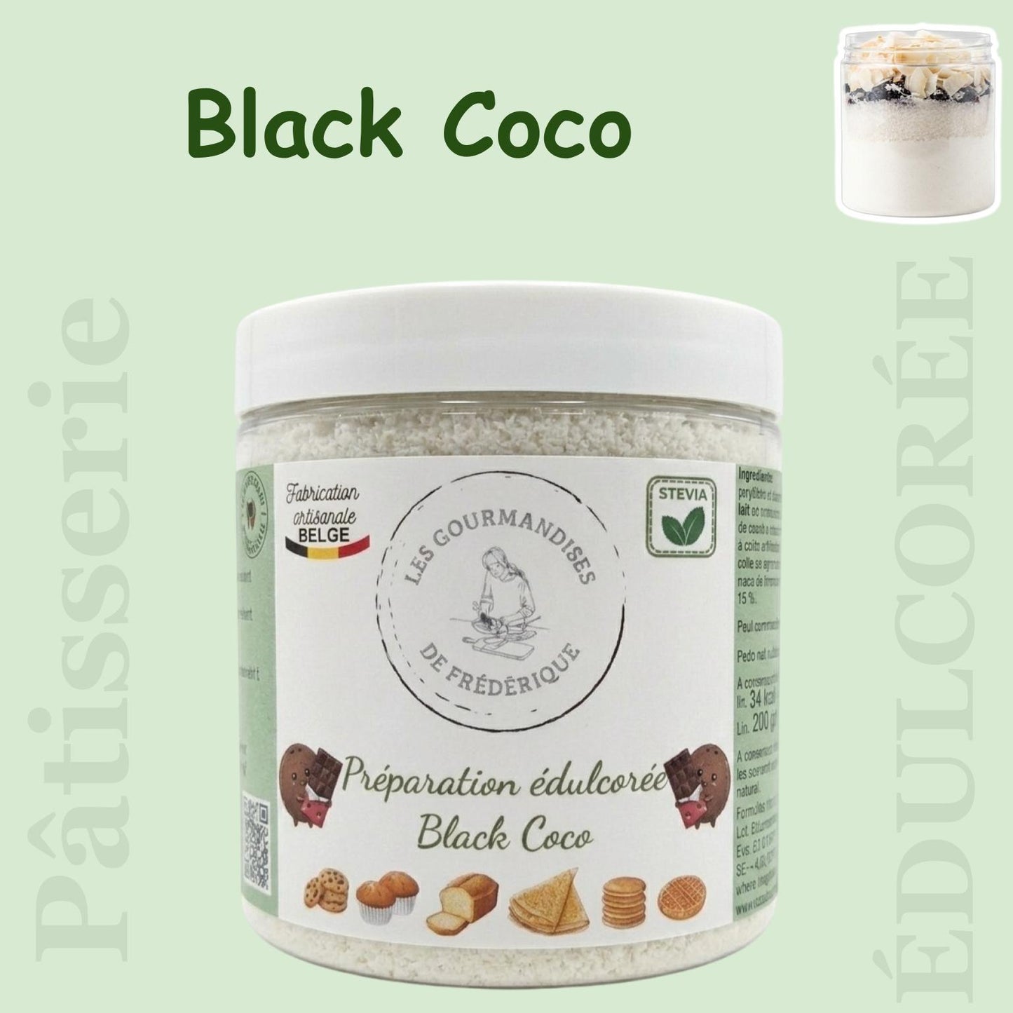 Sweetened "Black Coco" preparation