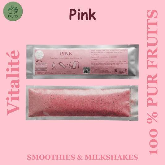 Préparation pour Smoothie & Milkshake | Pink | Vitalité - 100 % Pur Fruits