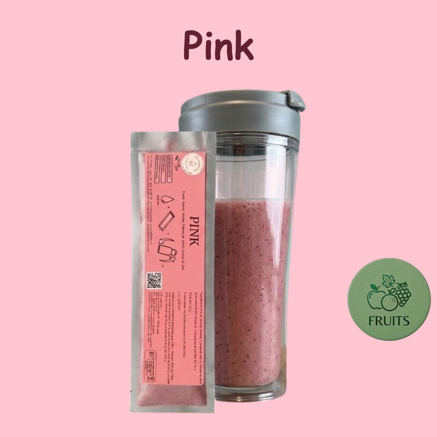 Préparation pour Smoothie & Milkshake | Pink | Vitalité - 100 % Pur Fruits