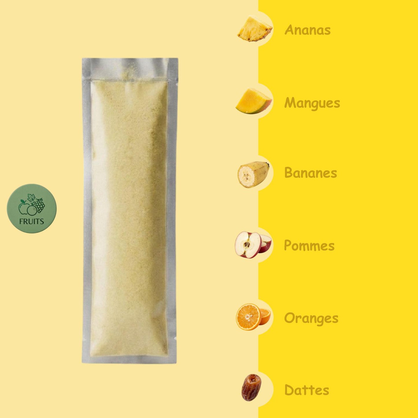 Préparation pour Smoothie & Milkshake | Yellow | Vitalité - 100 % Pur Fruits
