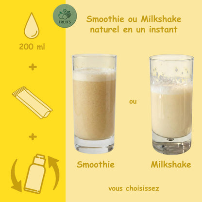Préparation pour Smoothie & Milkshake | Yellow | Vitalité - 100 % Pur Fruits