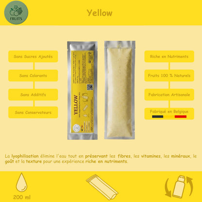 Préparation pour Smoothie & Milkshake | Yellow | Vitalité - 100 % Pur Fruits