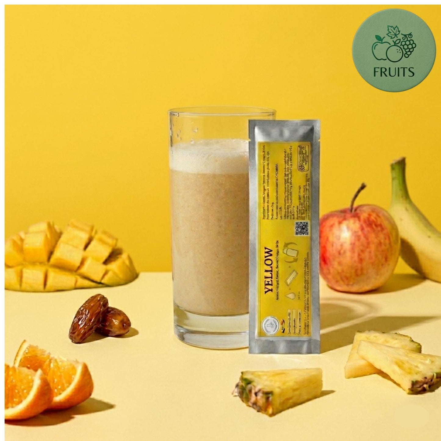 Préparation pour Smoothie & Milkshake | Yellow | Vitalité - 100 % Pur Fruits