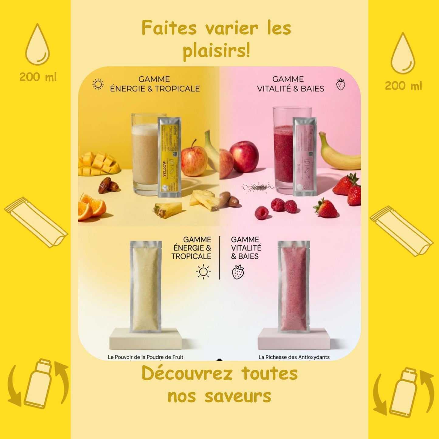 Préparation pour Smoothie & Milkshake Yellow