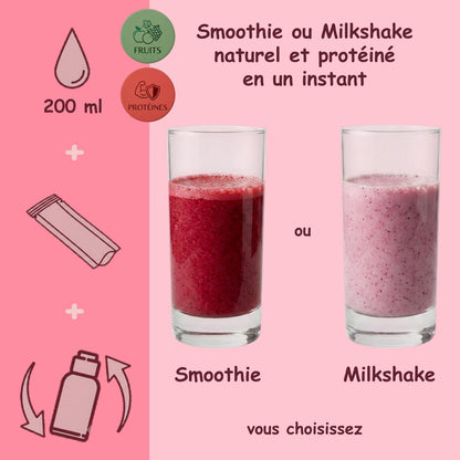 Préparation pour Smoothie & Milkshake | Pink | Énergie - Fruits & Protéines