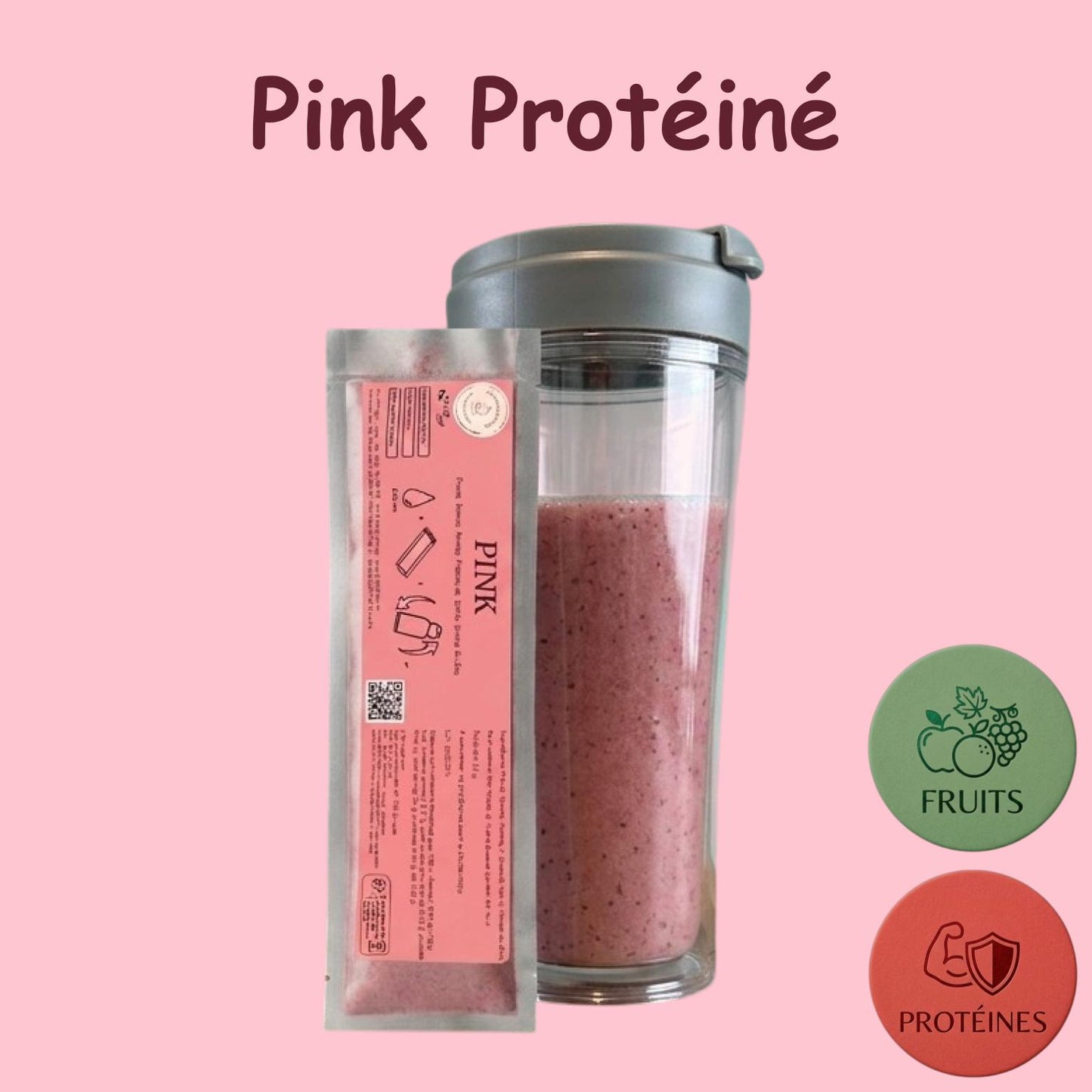 Préparation pour Smoothie & Milkshake | Pink | Énergie - Fruits & Protéines