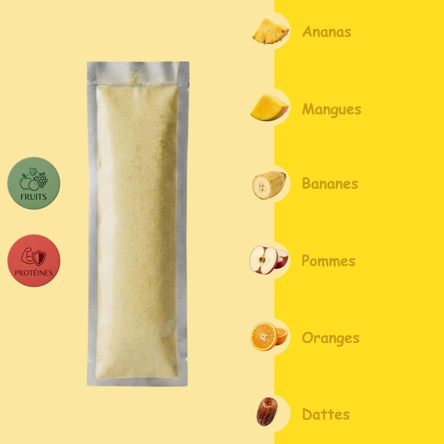 Préparation pour Smoothie & Milkshake | Yellow | Énergie - Fruits & Protéines