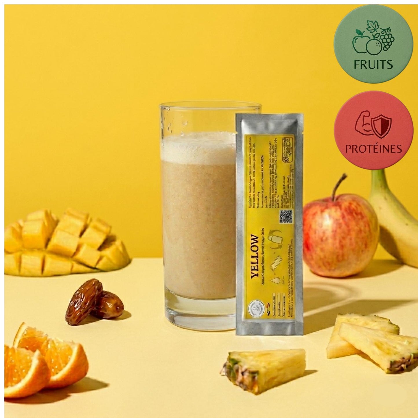 Préparation pour Smoothie & Milkshake | Yellow | Énergie - Fruits & Protéines