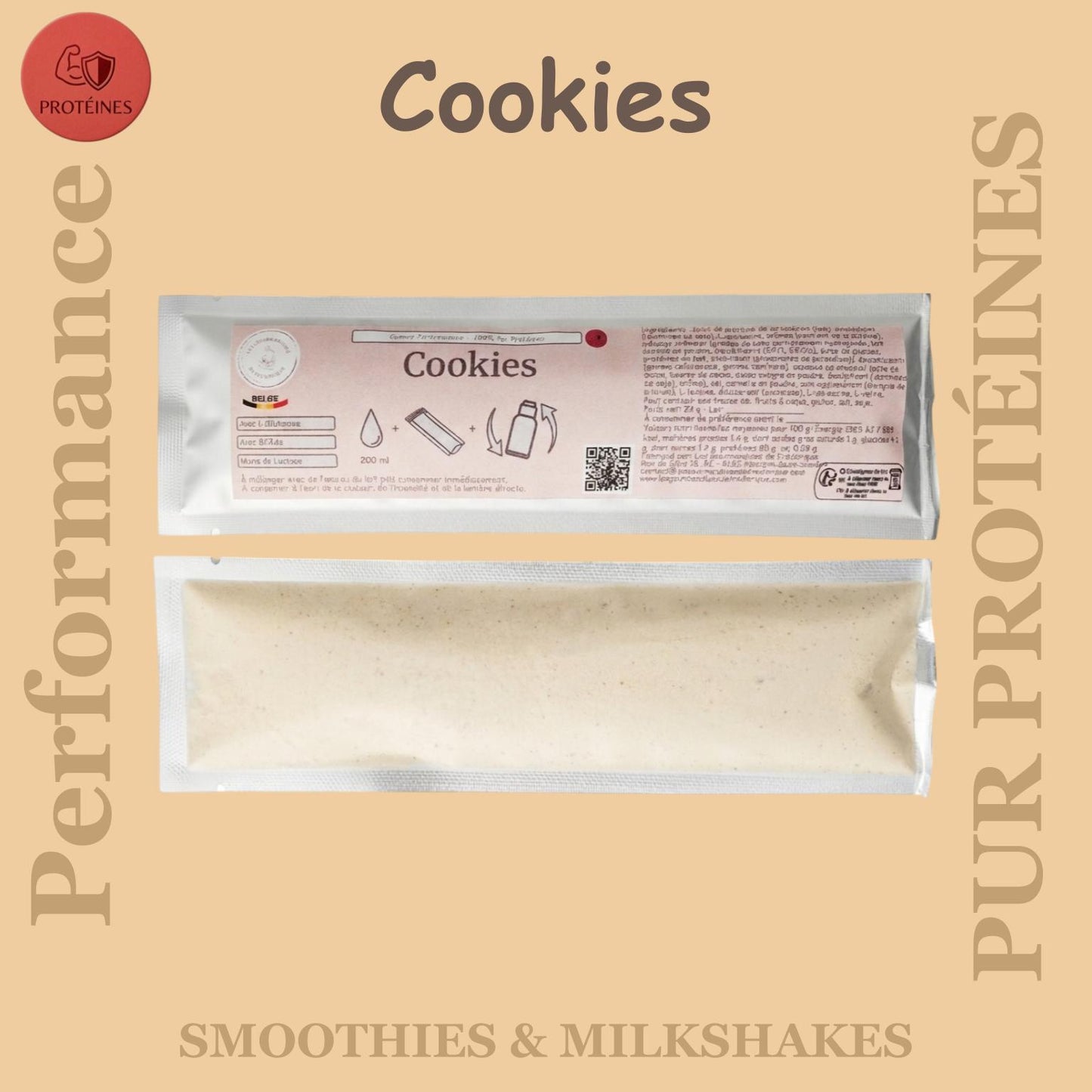 Préparation pour Smoothie & Milkshake | Cookies | Performance - 100 % Pur Protéine