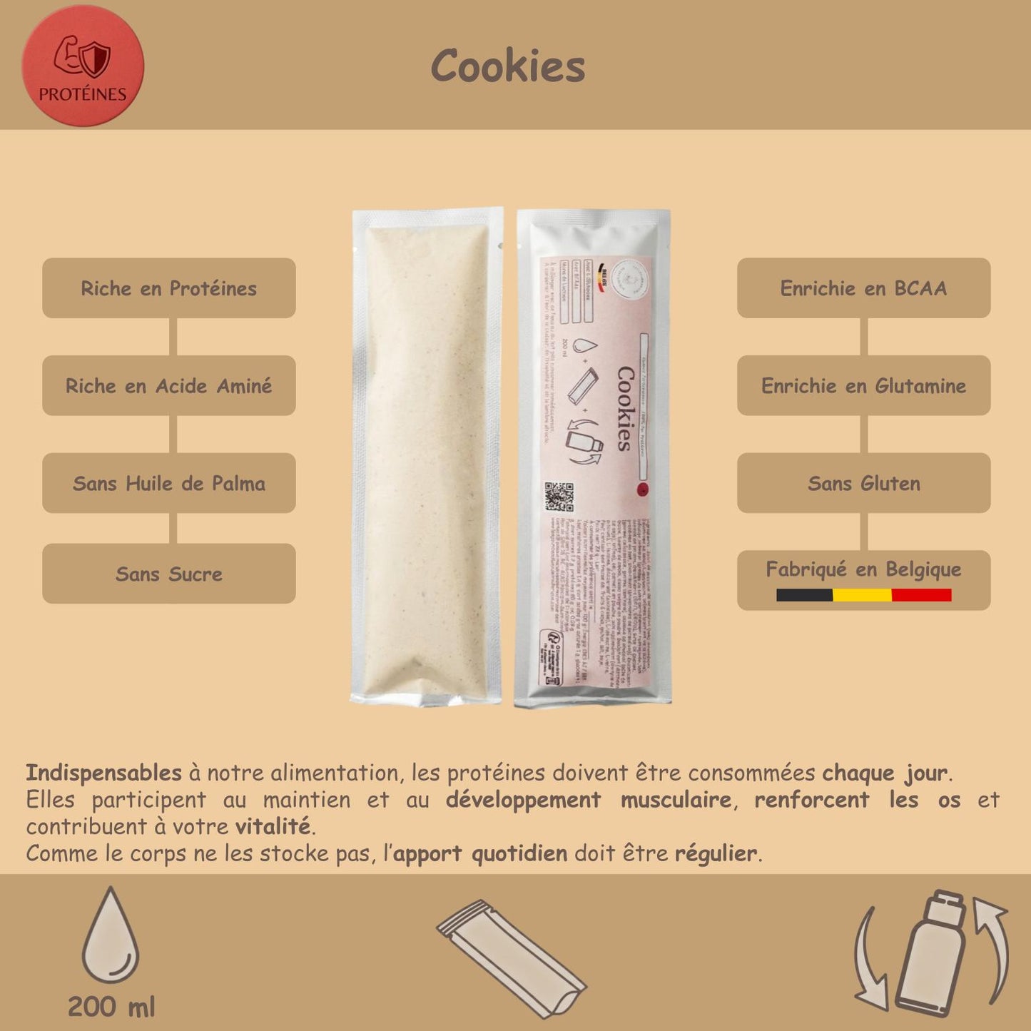 Préparation pour Smoothie & Milkshake | Cookies | Performance - 100 % Pur Protéine