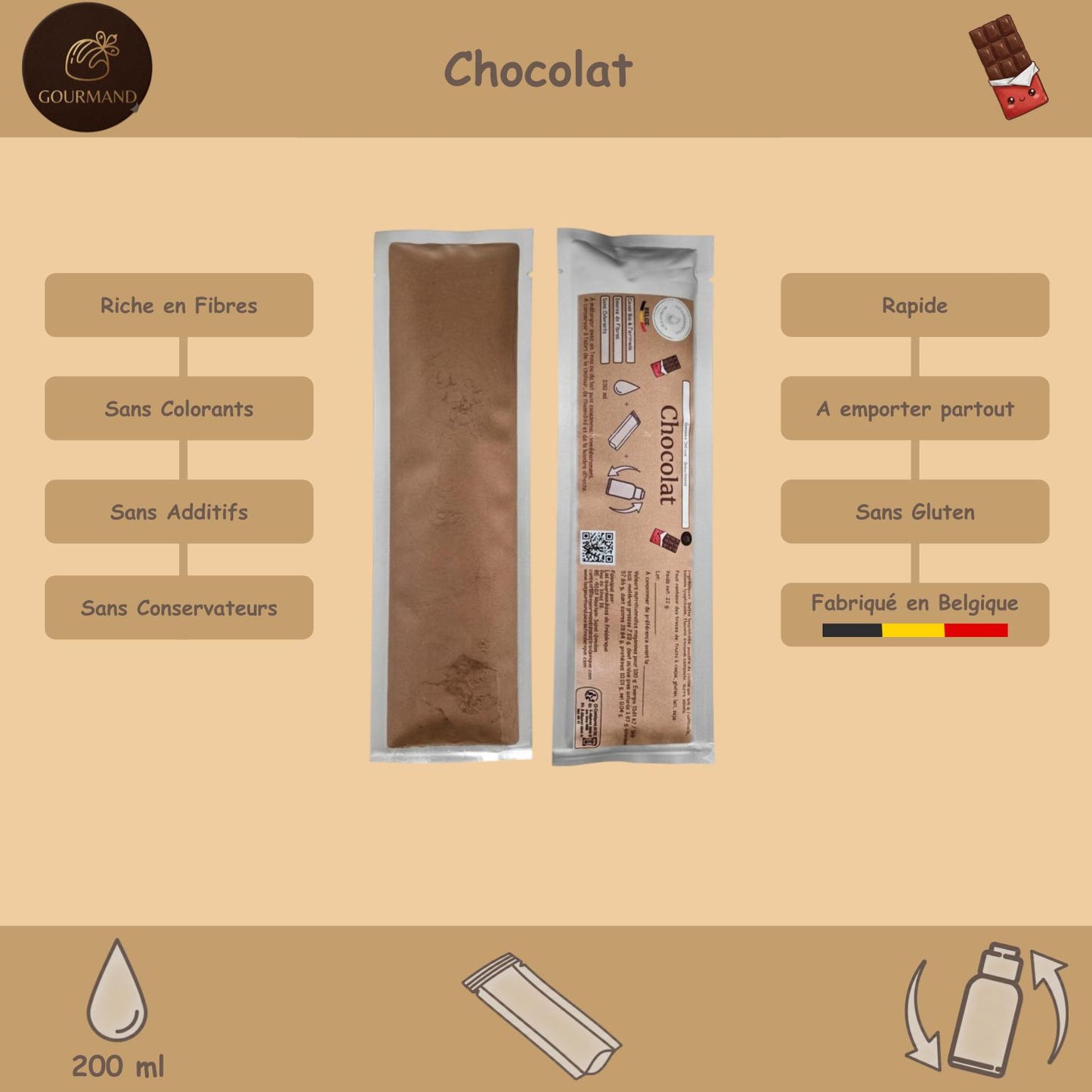 Préparation pour Smoothie & Milkshake | Chocolat | Délice - Gourmand