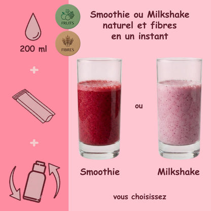 Préparation pour Smoothie & Milkshake | Pink | Complet - Fruit & Fibres