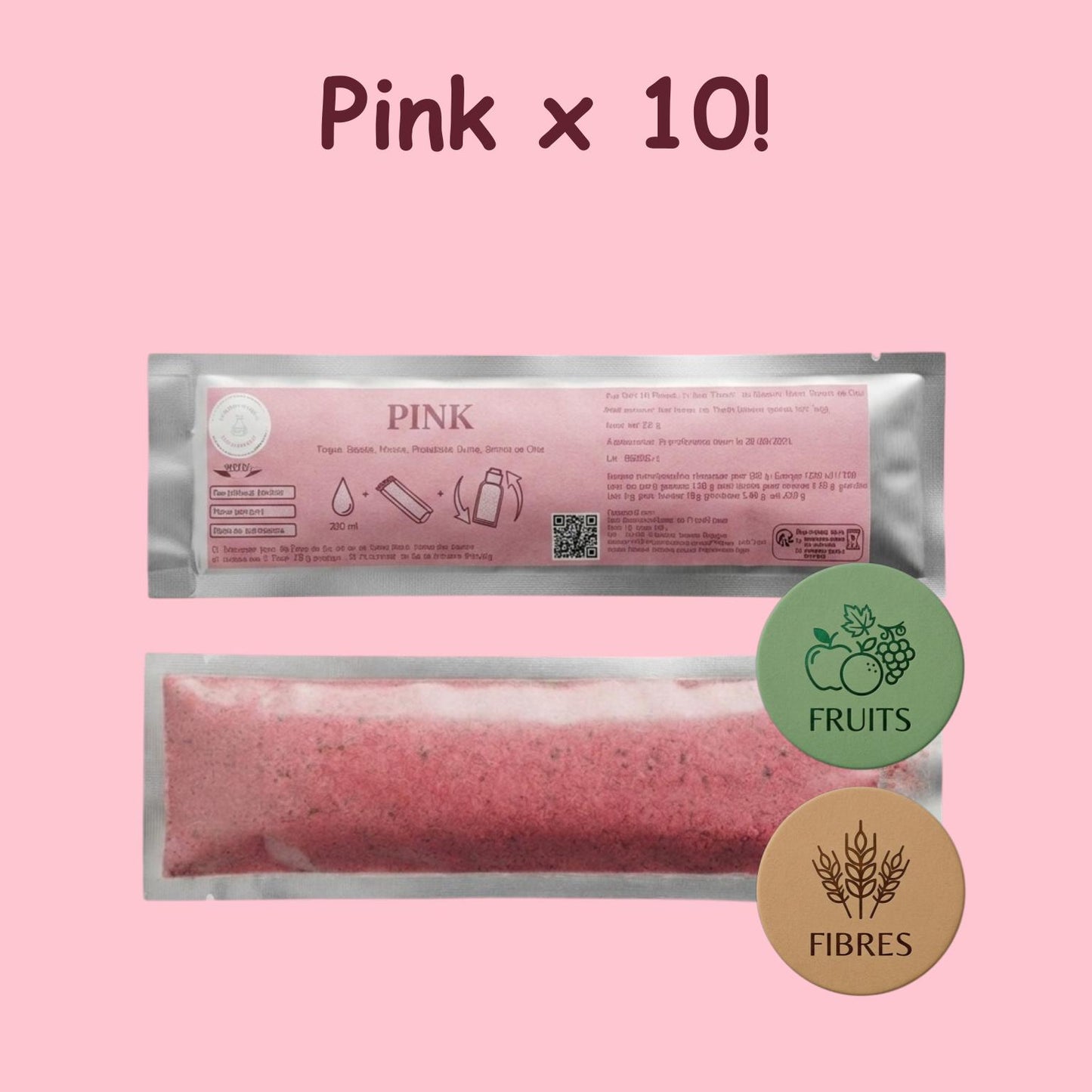 Préparation pour Smoothie & Milkshake | Pink | Complet - Fruit & Fibres