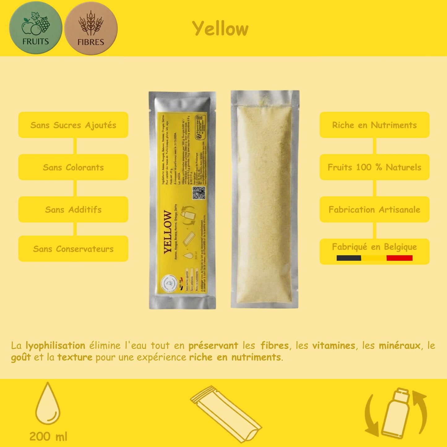 Préparation pour Smoothie & Milkshake | Yellow | Complet - Fruit & Fibres