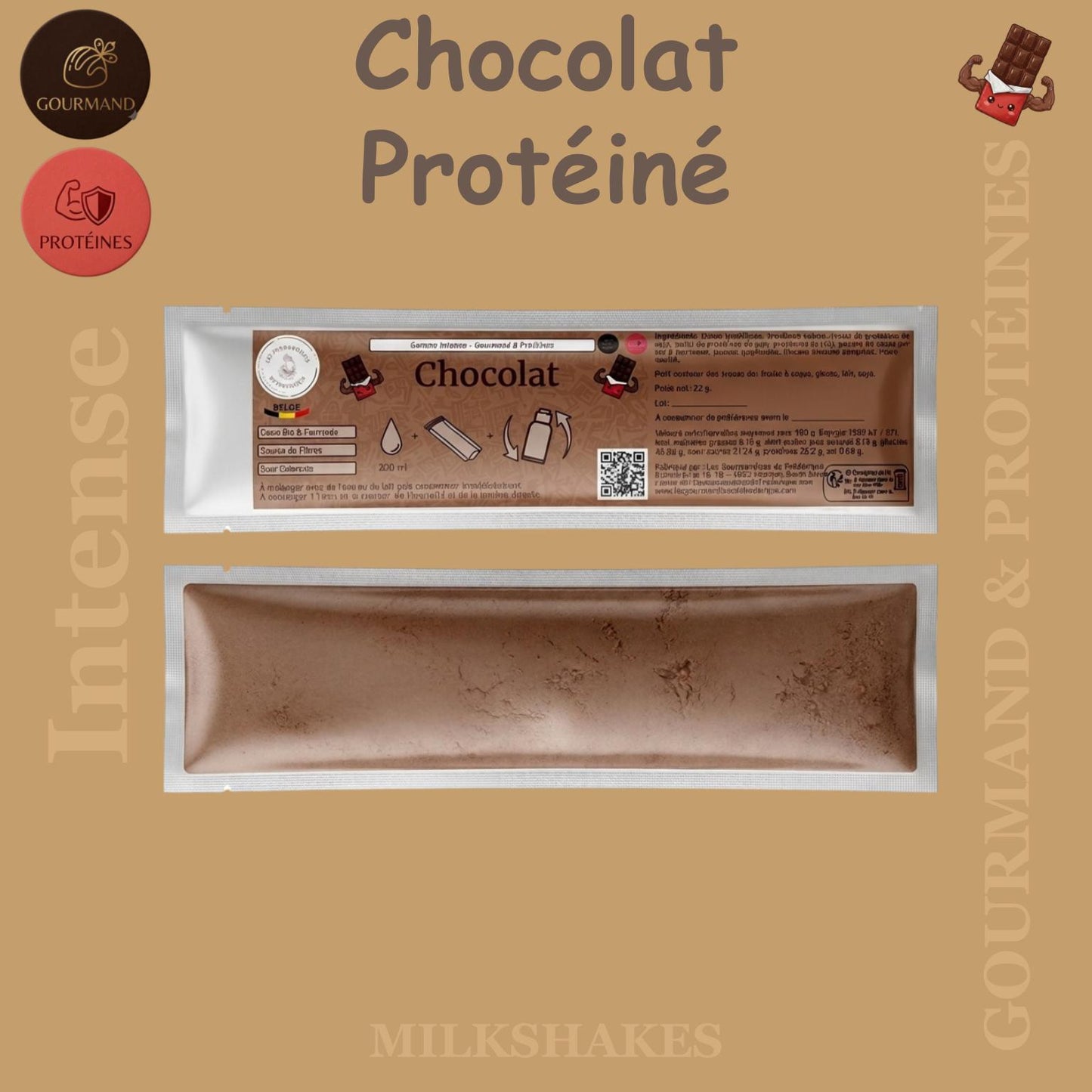 Préparation pour Milkshake | Chocolat | Intense - Gourmand & Protéine