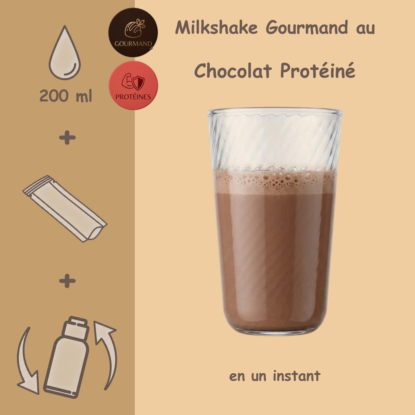 Préparation pour Milkshake | Chocolat | Intense - Gourmand & Protéine