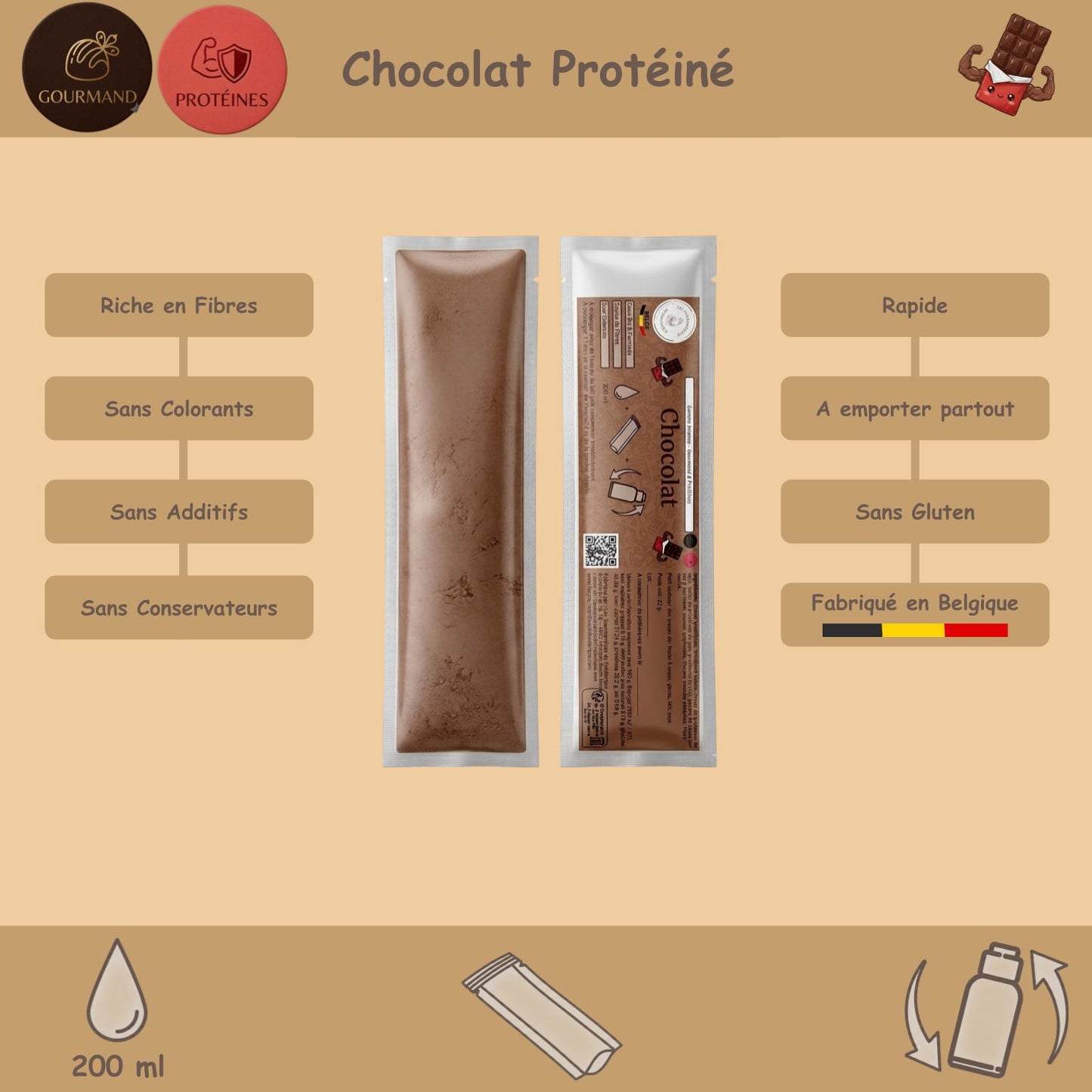Préparation pour Milkshake | Chocolat | Intense - Gourmand & Protéine