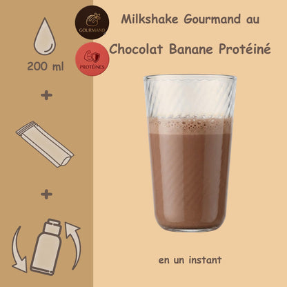 Préparation pour Milkshake | Chocolat Banane | Intense - Gourmand & Protéine