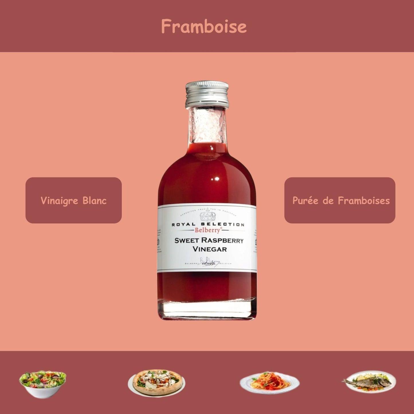 Vinaigre à la pulpe de framboises
