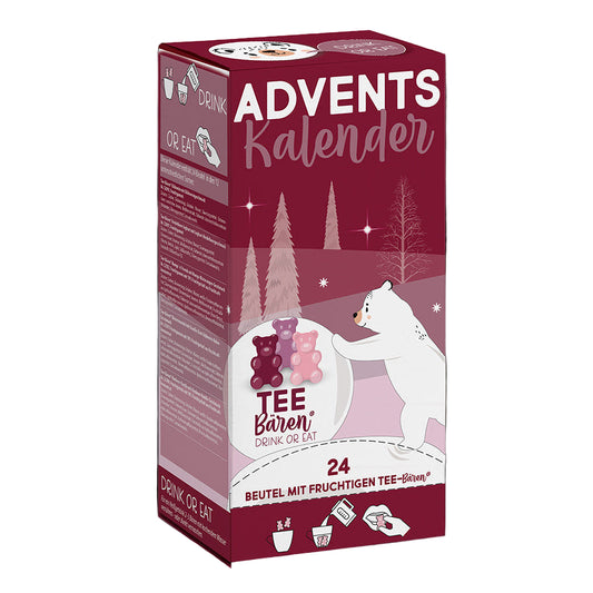 Calendrier de l'Avent oursons pour thé (rouge)