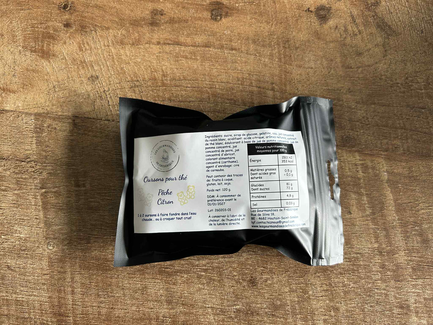 Oursons pour thé pêche citron