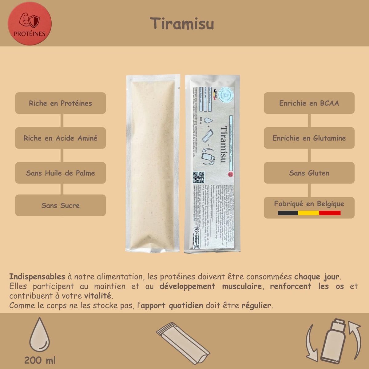 Préparation pour Smoothie & Milkshake | Tiramisu | Performance - 100 % Pur Protéine
